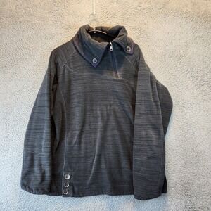 Avalanche Pullover Sweater Womens Large Gray Half Zip Mock Neck Outdoor‎ Fleece
